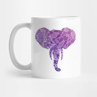 Purple Mandala Elephant Mug